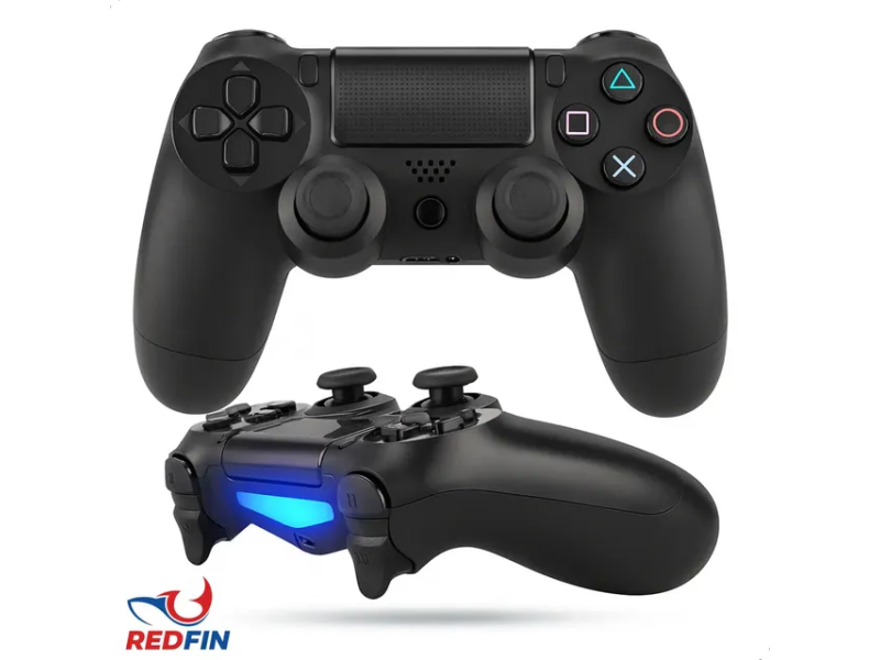 Controle Sem Fio Redfin Dualshock Bluetooth Para Ps4 Pc Tv Touchpad Vibração Preto